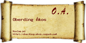 Oberding Ákos névjegykártya