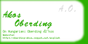 akos oberding business card